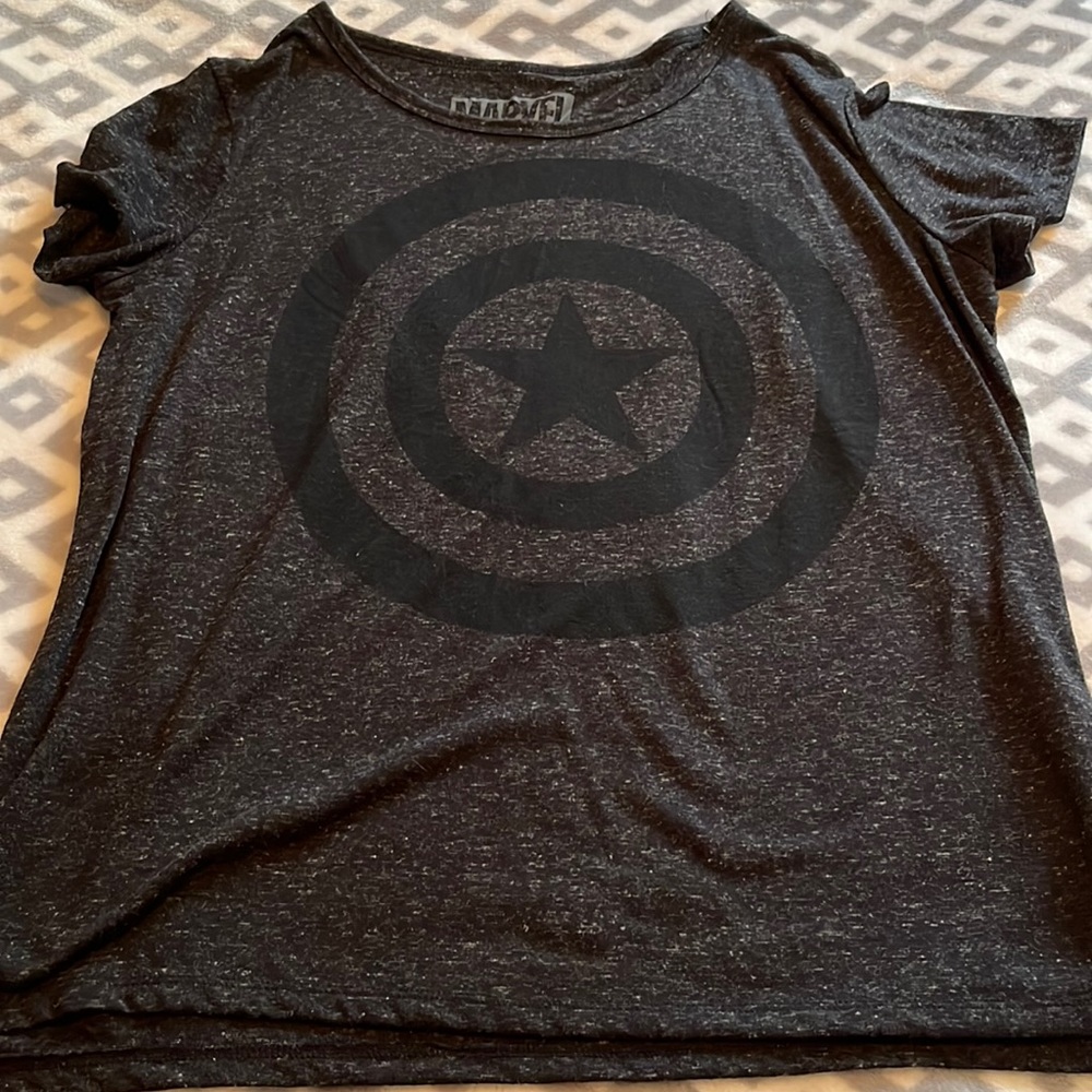 Captain America shirt.